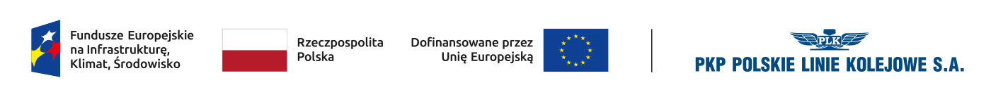 logotypy: PKP, Rzeczpospolita Polska, Dofinansowane przez Unię Europejską